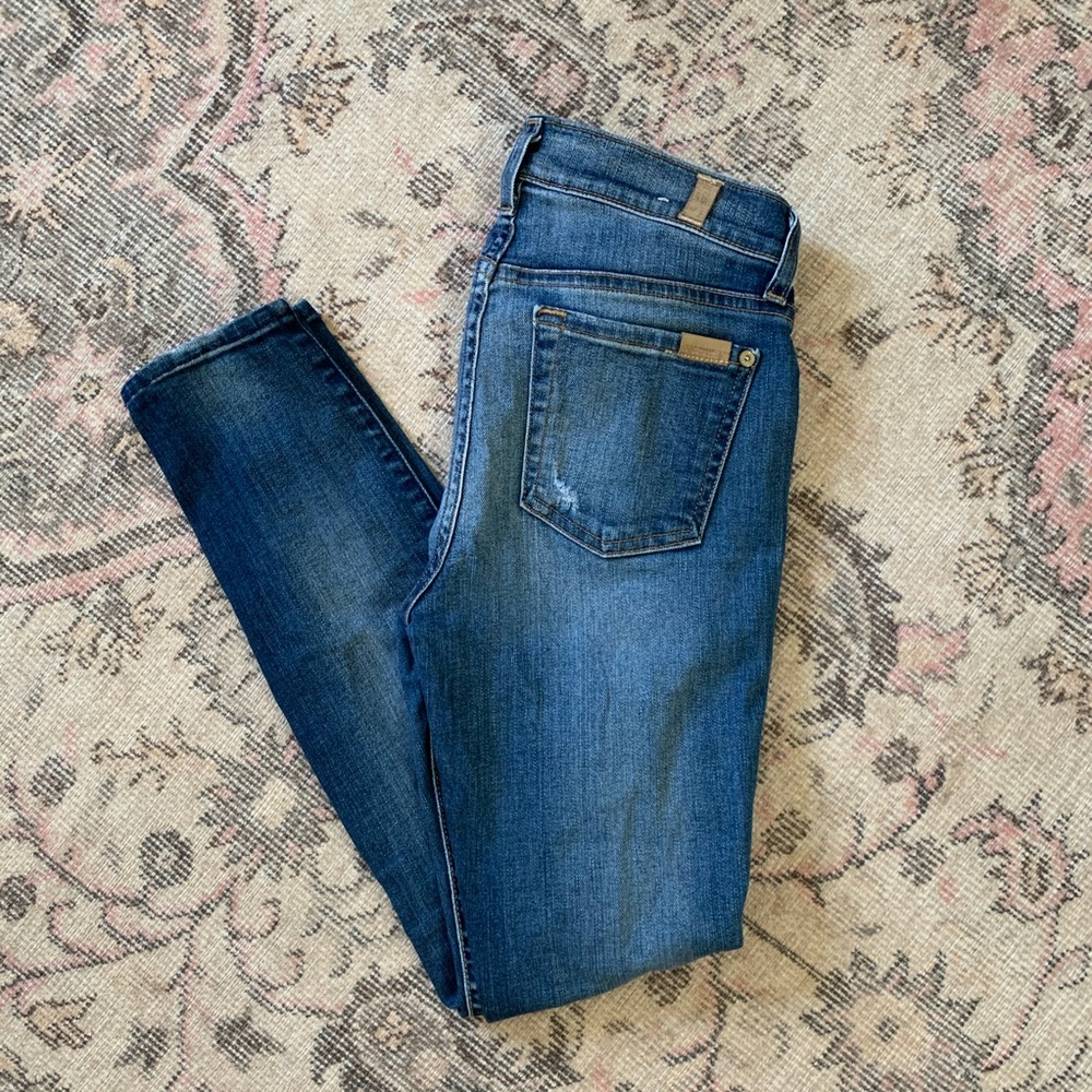 7 For All Mankind Distressed Ankle Skinny Jean